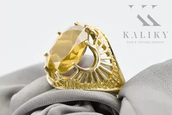 14 كارت من الذهب الأصفر اللون الأصفر خاتم حرف يدوية فينتاج vrc003y